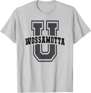 Sarcastic WOSSAMOTTA University Academy Cheerleader Game On T-Shirt - T-Shirt | Ash