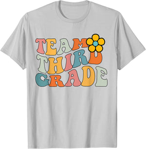 Team Third Grade Groovy Wavy, 3nd Grade Back to school T-Shirt - T-Shirt | Ash