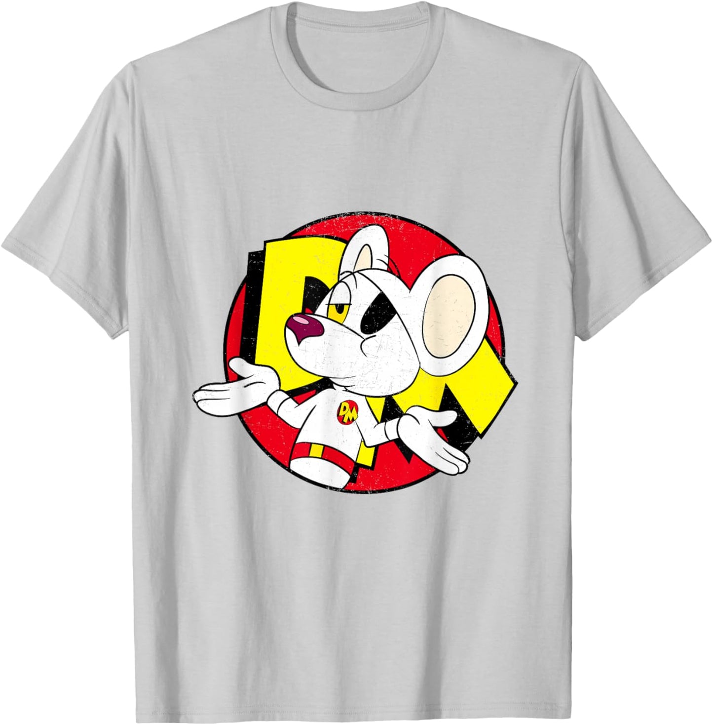 Danger Mouse Nonchalant Pose Distressed T-Shirt - T-Shirt | Ash