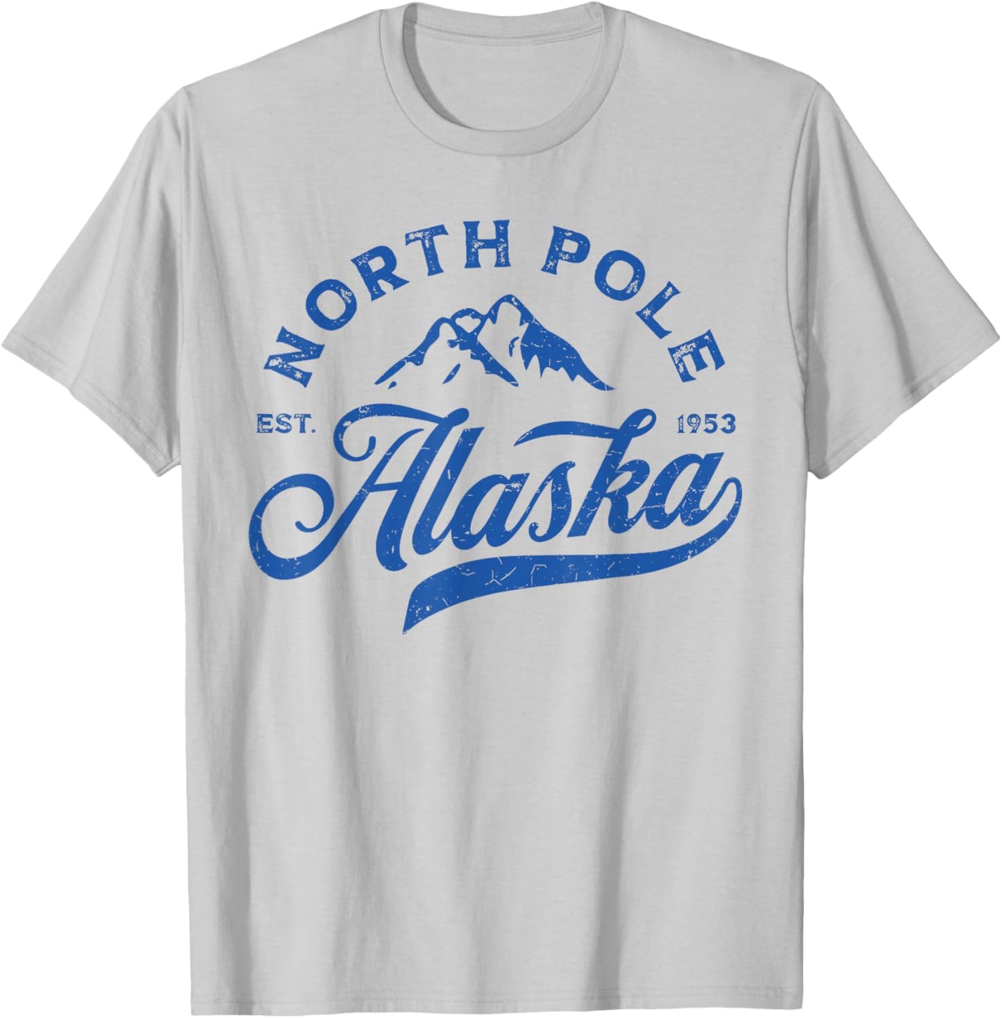 North Pole Alaska AK Vintage Mountains Vacation Souvenir T-Shirt - T-Shirt | Ash