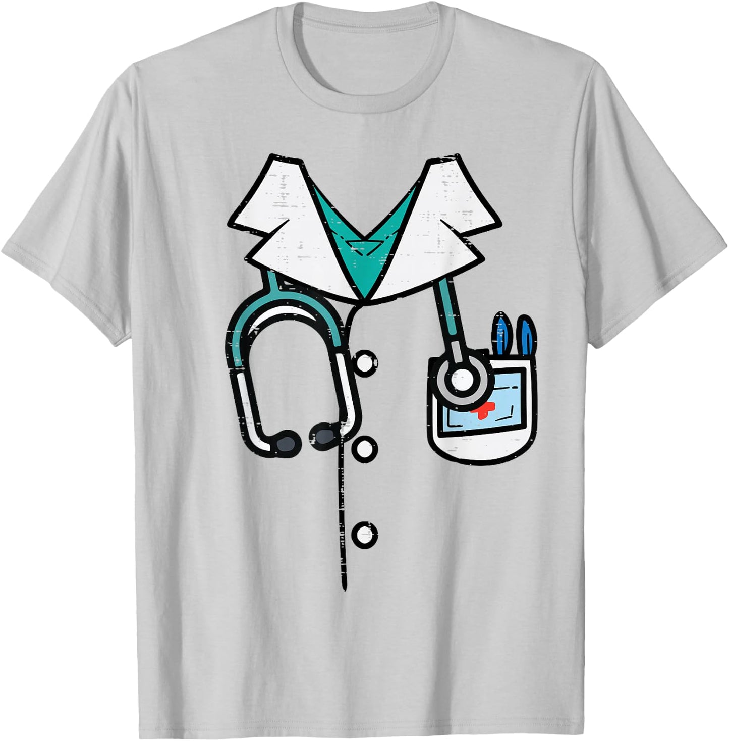Doctor Costume Lab Coat Halloween Medical Men Women Kids T-Shirt - T-Shirt | Ash