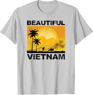 Vietnam Vietnamese Farmers Rice Fields Flag Viet Pride T-Shirt - T-Shirt | Ash