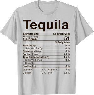 Tequila Nutrition Facts Thanksgiving Gift Drinking Costume T-Shirt - T-Shirt | Ash