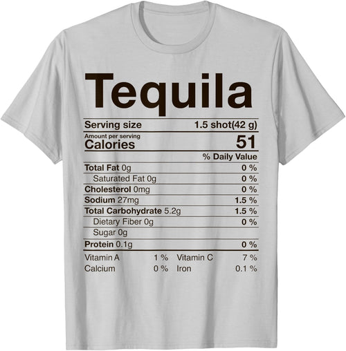 Tequila Nutrition Facts Thanksgiving Gift Drinking Costume