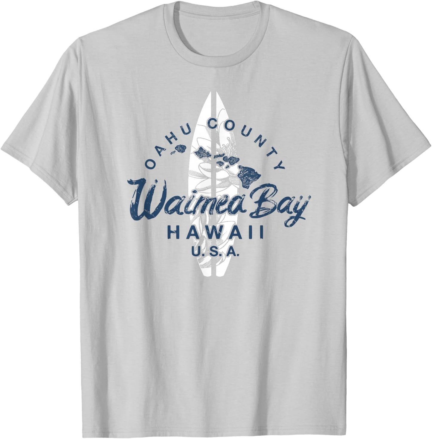 Waimea Bay Hawaii North Shore Oahu Hawaiian Surfing Vintage T-Shirt - T-Shirt | Ash