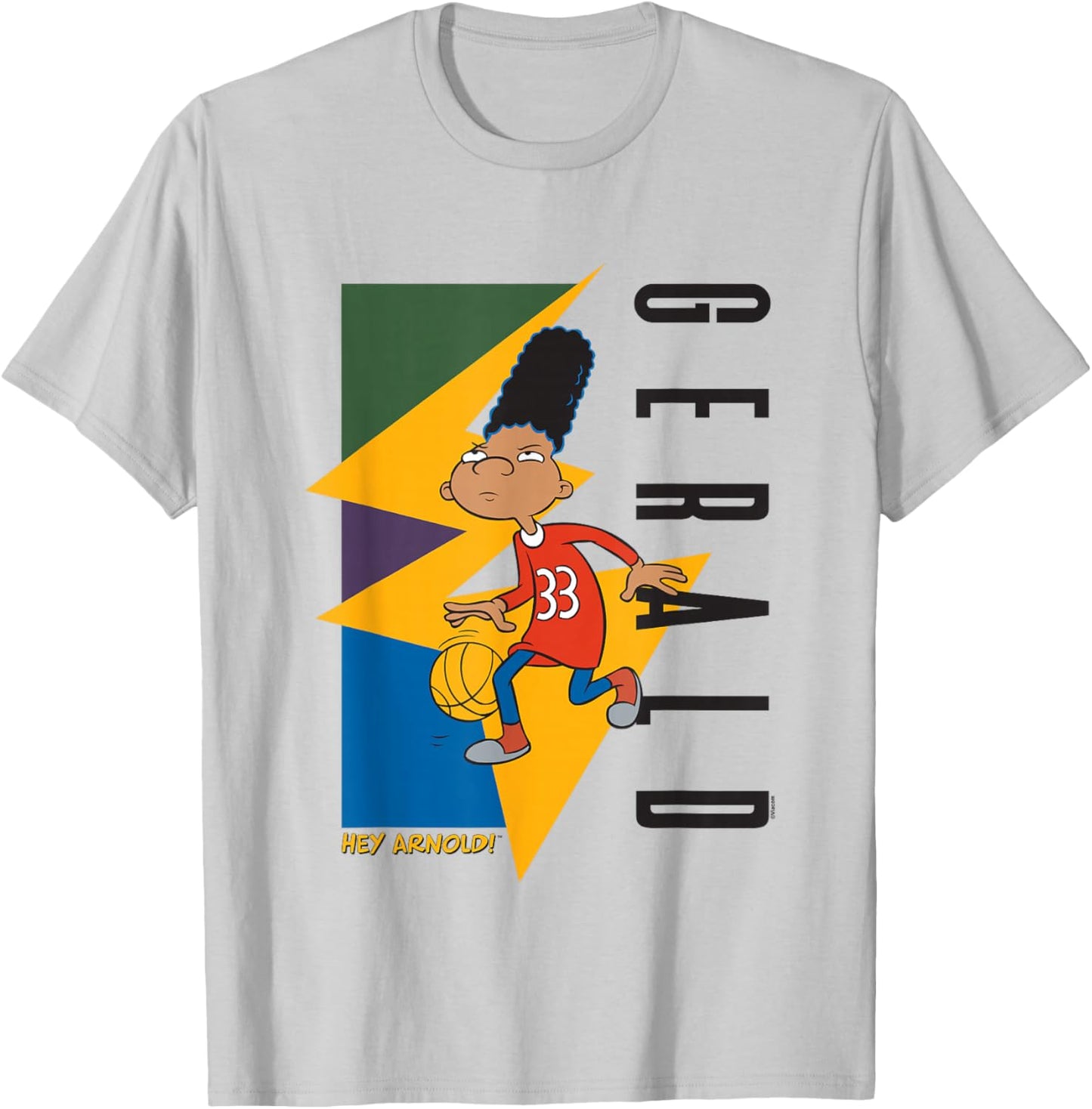 Hey Arnold! Iconic Gerald Playing 90's Vibe Big Chest Poster T-Shirt - T-Shirt | Ash