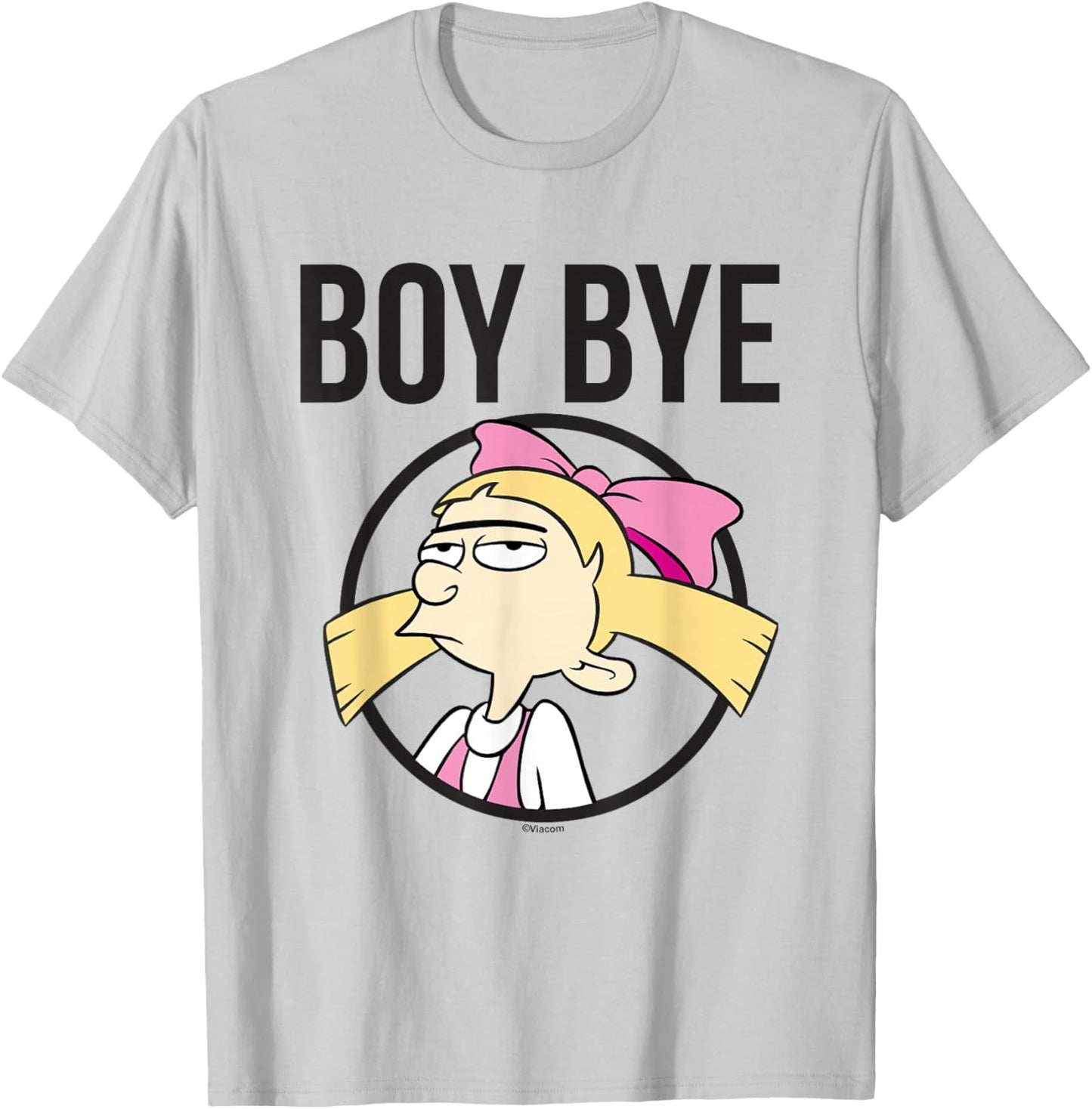 Hey Arnold! Iconic Helga Boy Bye Big Chest Portrait Frame T-Shirt - T-Shirt | Ash