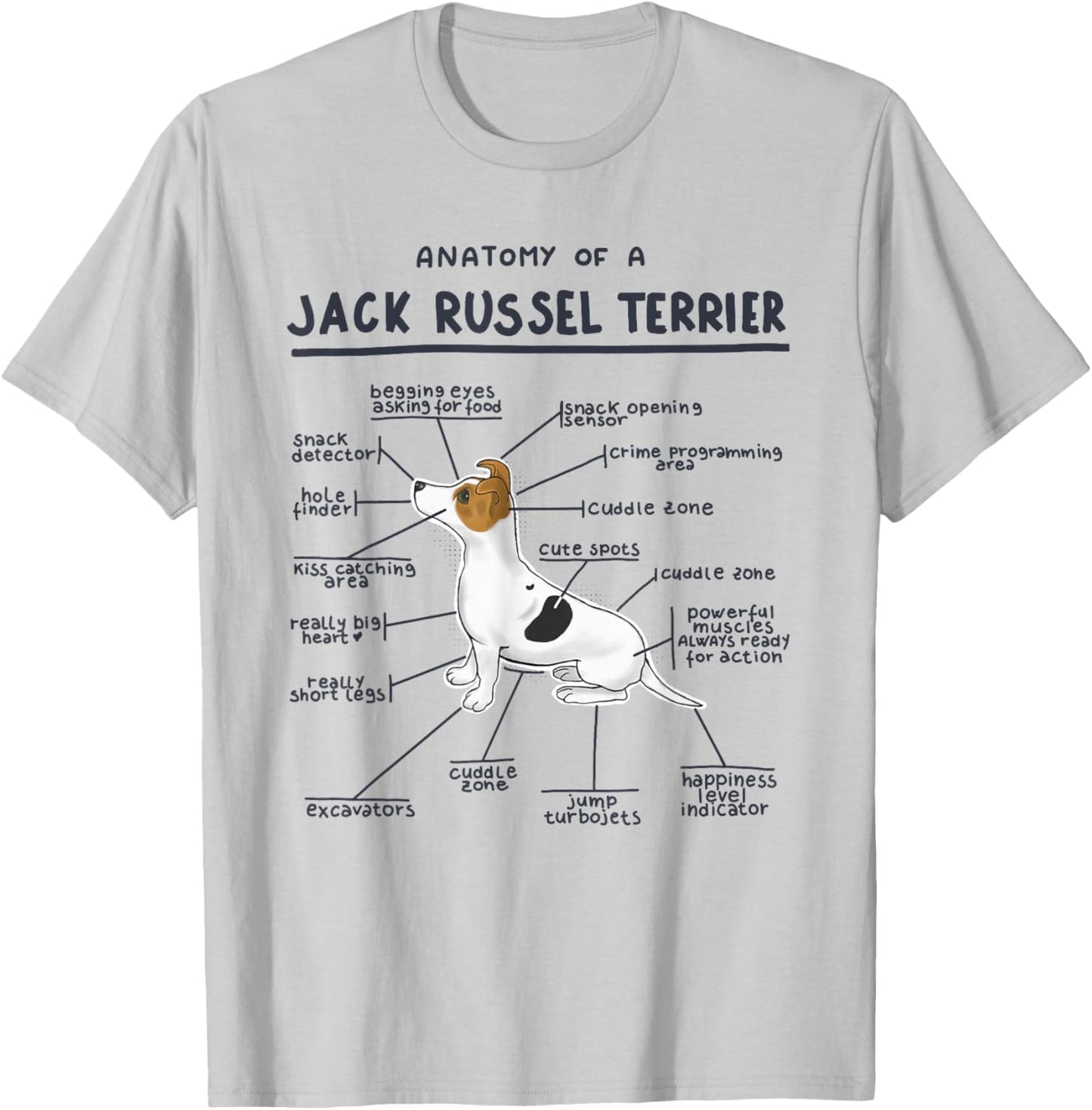 Anatomy of a Jack Russell Terrier T-Shirt - T-Shirt | Ash