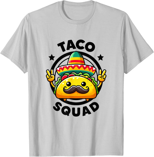 Taco Squad Funny Mexican Taco Tuesday Taco 'Bout Team Taco T-Shirt - T-Shirt | Ash