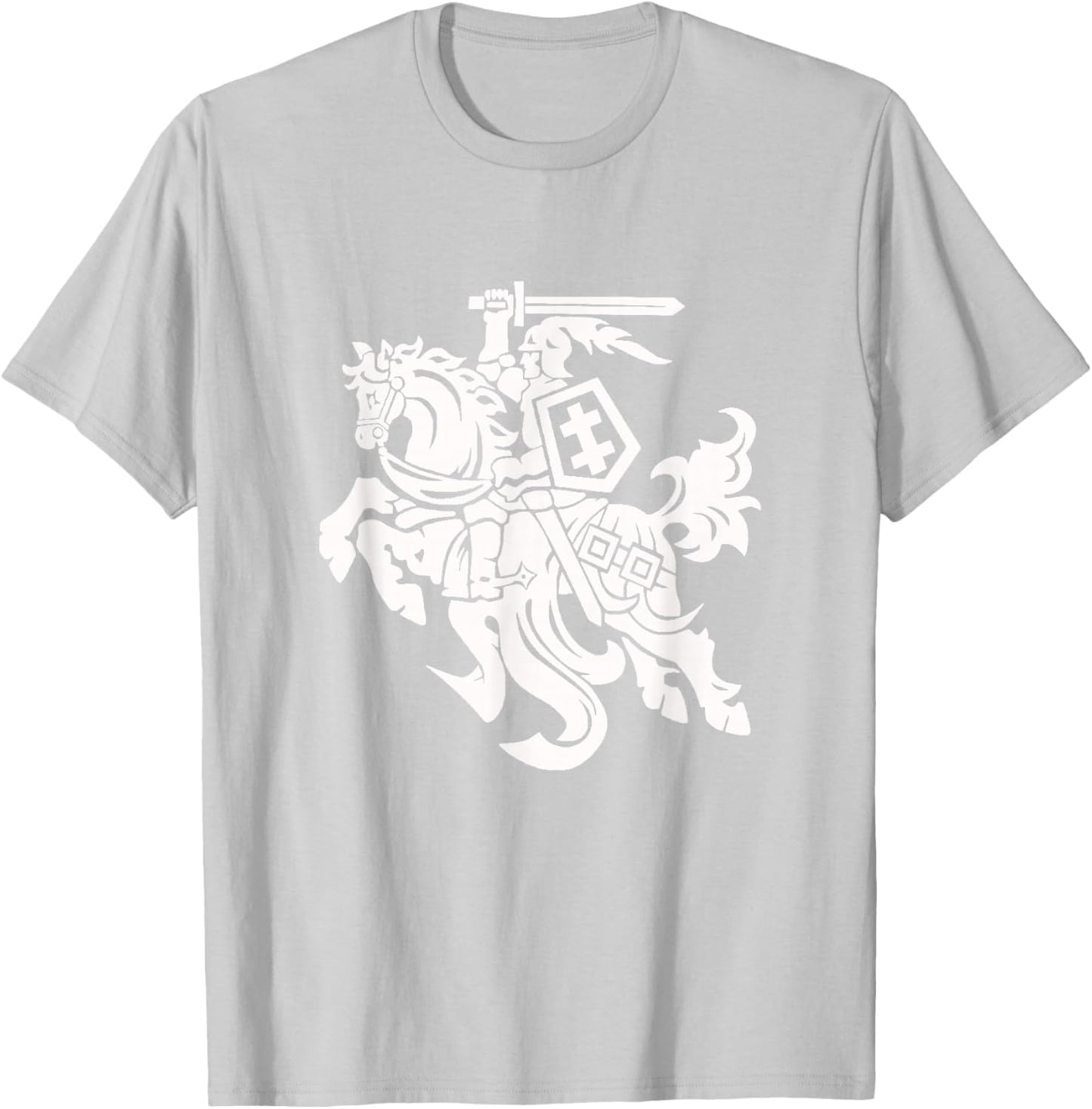 Lithuania Vytis National Flag Attribute Coat of Arms Lietuva T-Shirt - T-Shirt | Ash