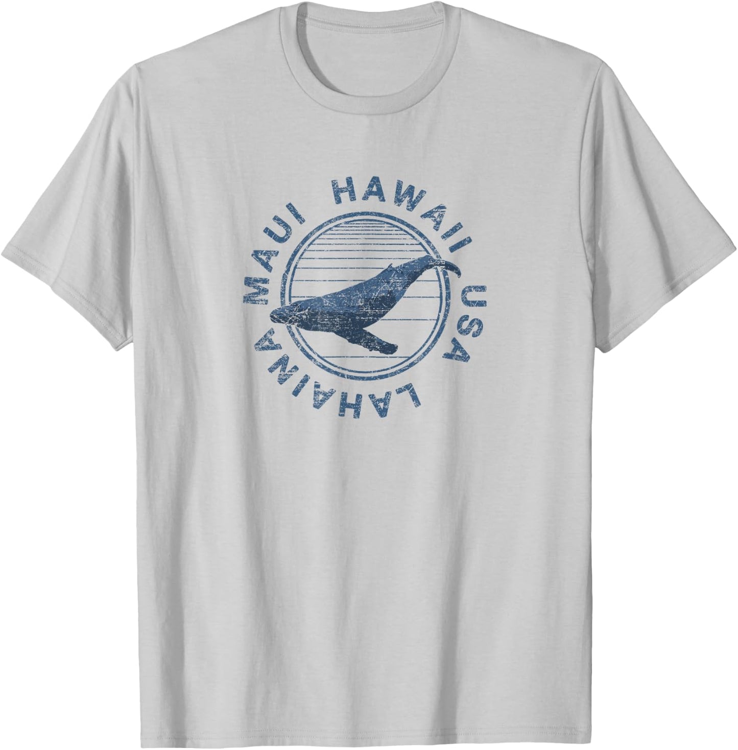 Maui Hawaii Lahaina Vintage Whale Retro T-Shirt - T-Shirt | Ash