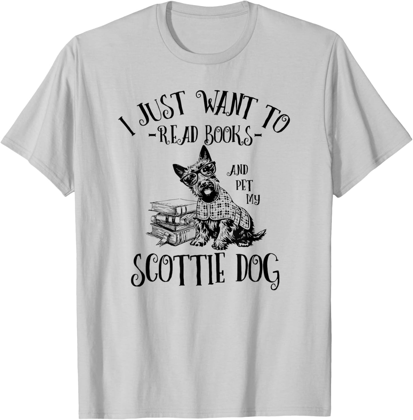 Cute Read Books Scottish Terrier Lover Men Women Kids T-Shirt - T-Shirt | Ash
