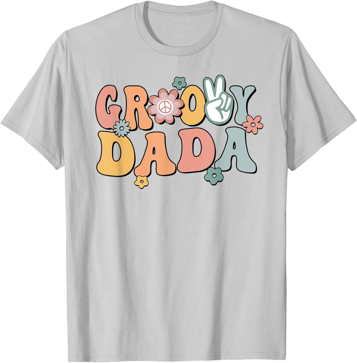 Groovy Dada Retro Dad Matching Family 1st Birthday Party T-Shirt - T-Shirt | Ash