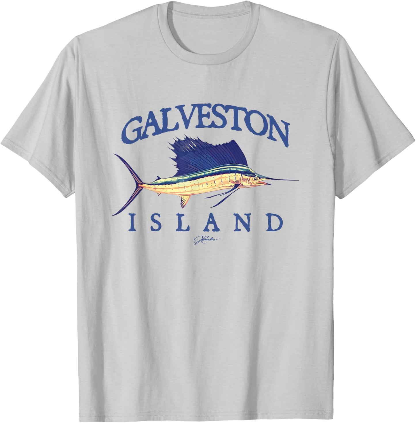 JCombs: Galveston Island, TX, Vintage Sailfish T-Shirt - T-Shirt | Ash