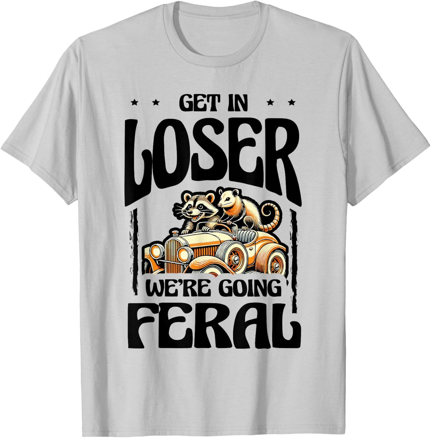 Feral Raccoon Girl Vintage Meme Summer Day Halloween T-Shirt - T-Shirt | Ash