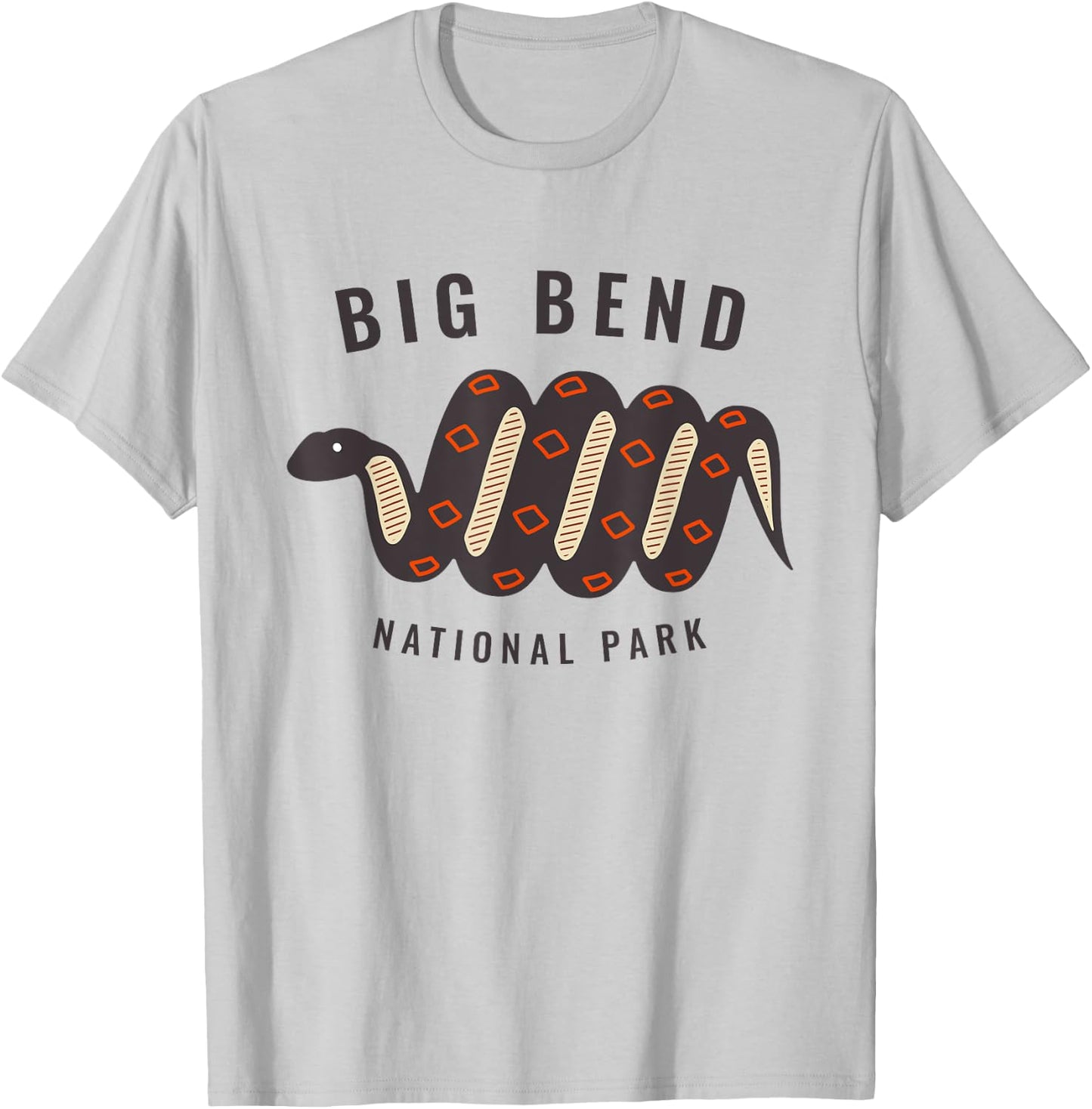 Big Bend National Park Texas Souvenir Rattlesnake Retro T-Shirt - T-Shirt | Ash