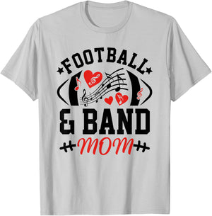 Football and Band Mom Cheer Band Marching Band Show Game Day T-Shirt - T-Shirt | Ash