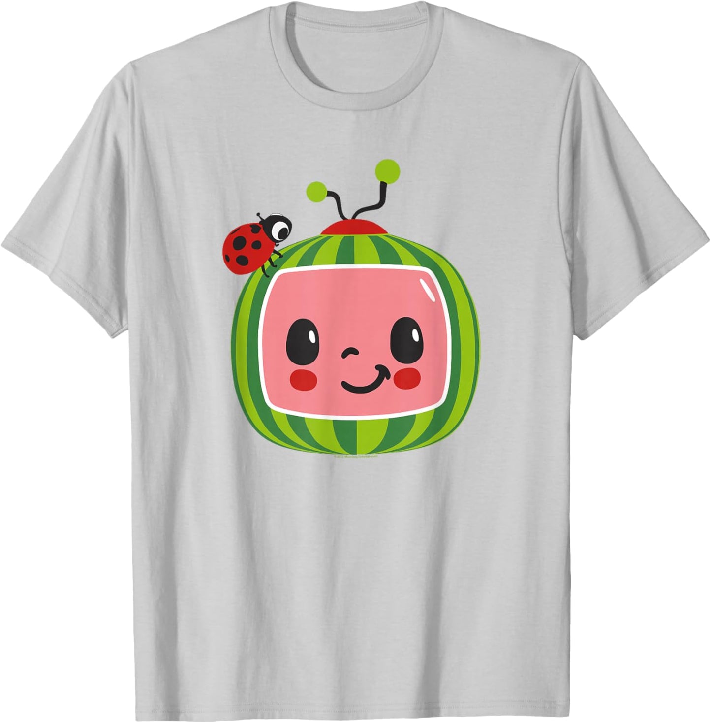 CoComelon Classic Smiling Centered Ladybug T-Shirt - T-Shirt | Ash