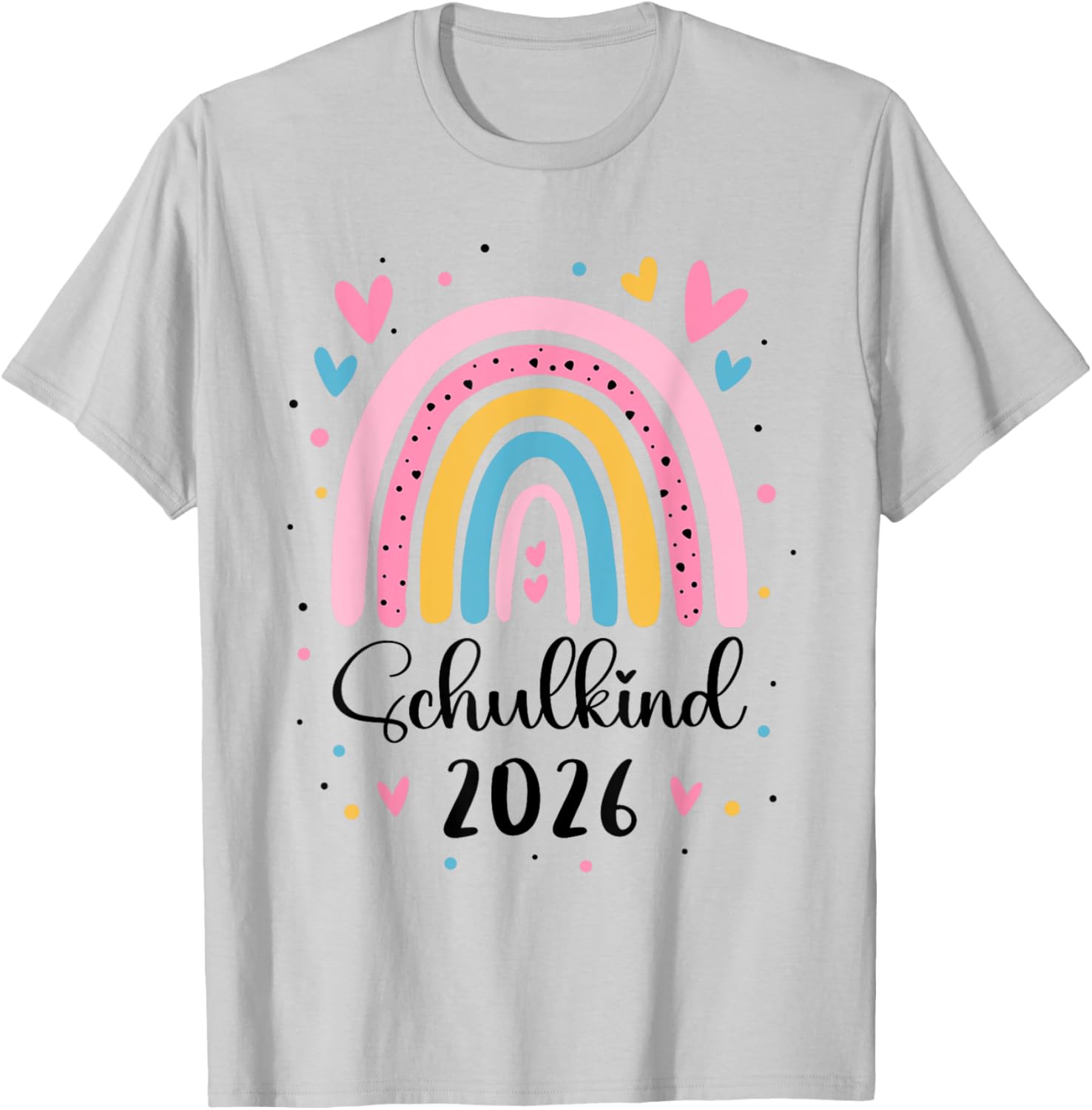 Schulkind 2026 1. Klasse Regenbogen Einschulung Mädchen T-Shirt - T-Shirt | Ash