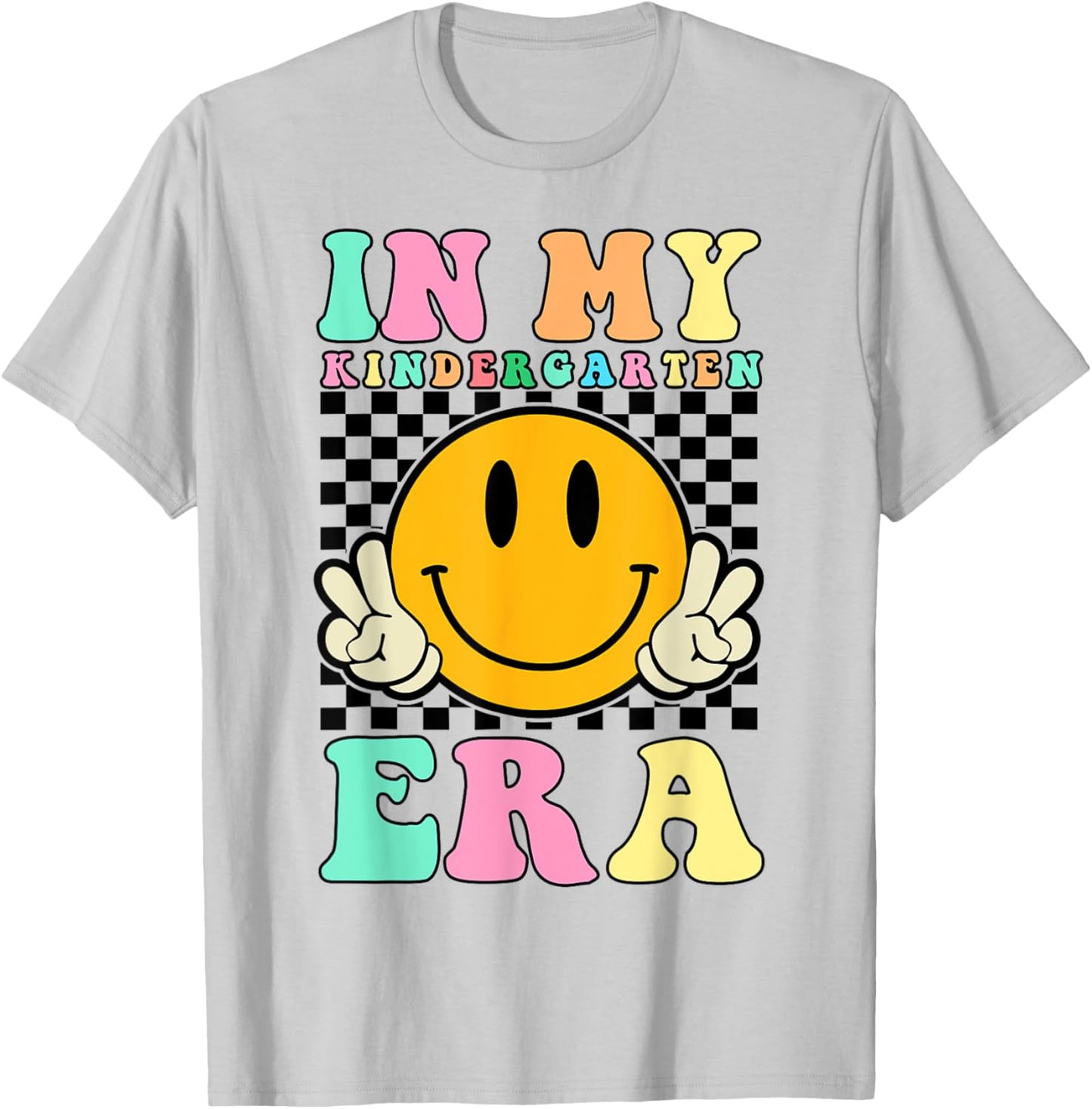In My Kindergarten Era Retro Back To School Teacher Student T-Shirt - T-Shirt | Ash