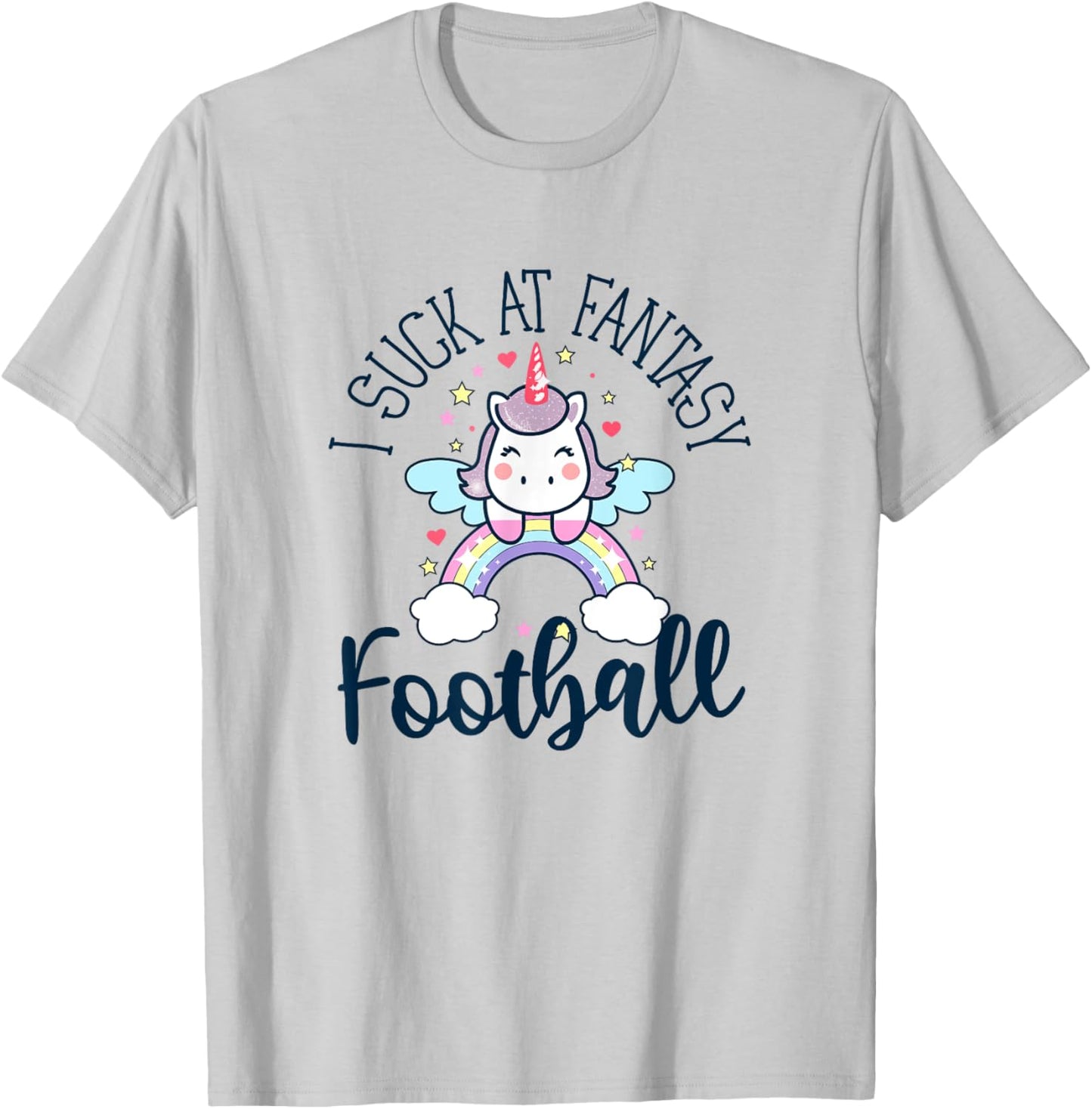 I suck at fantasy football funny unicorn fantasy league T-Shirt - T-Shirt | Ash