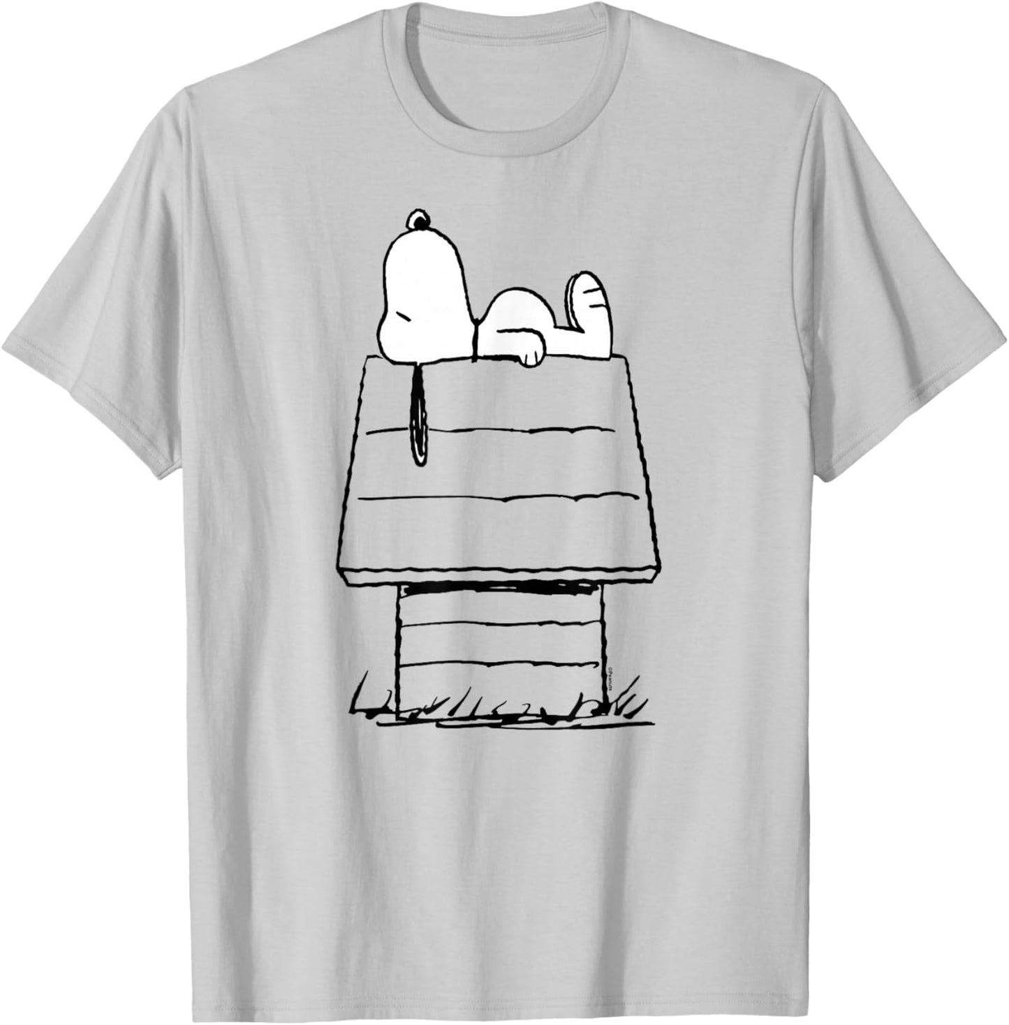 Peanuts - Snoopy On Dog House T-Shirt - T-Shirt | Ash