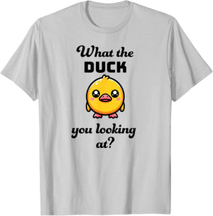 What the DUCK you looking at? Funny kawaii duck T-Shirt - T-Shirt | Ash