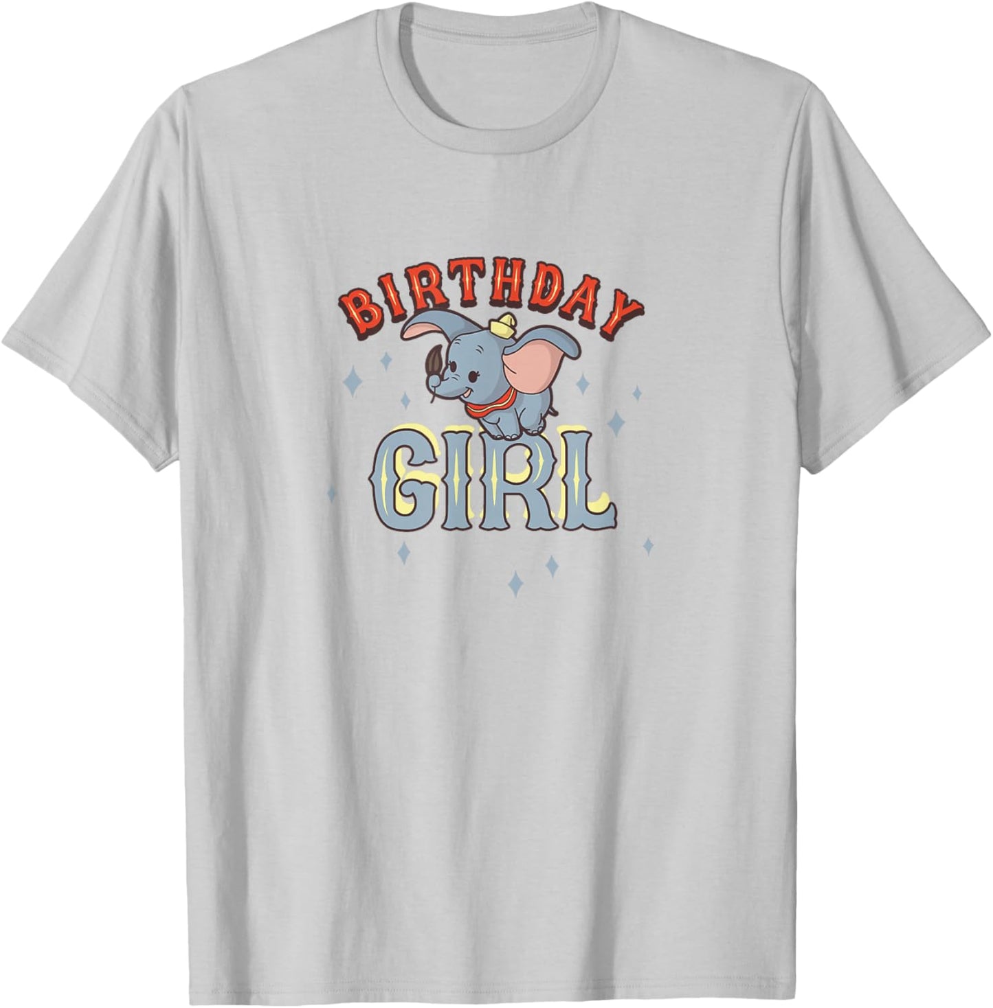 Disney Dumbo Birthday Girl Cute Flying Portrait T-Shirt - T-Shirt | Ash