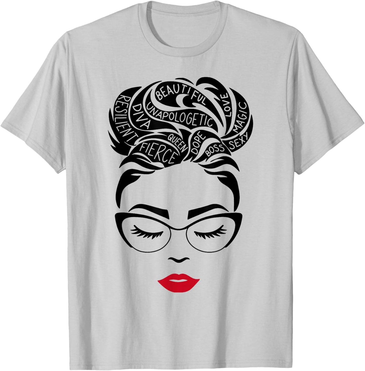 Messy Bun Queen Melanin Black Women African Black History T-Shirt - T-Shirt | Ash