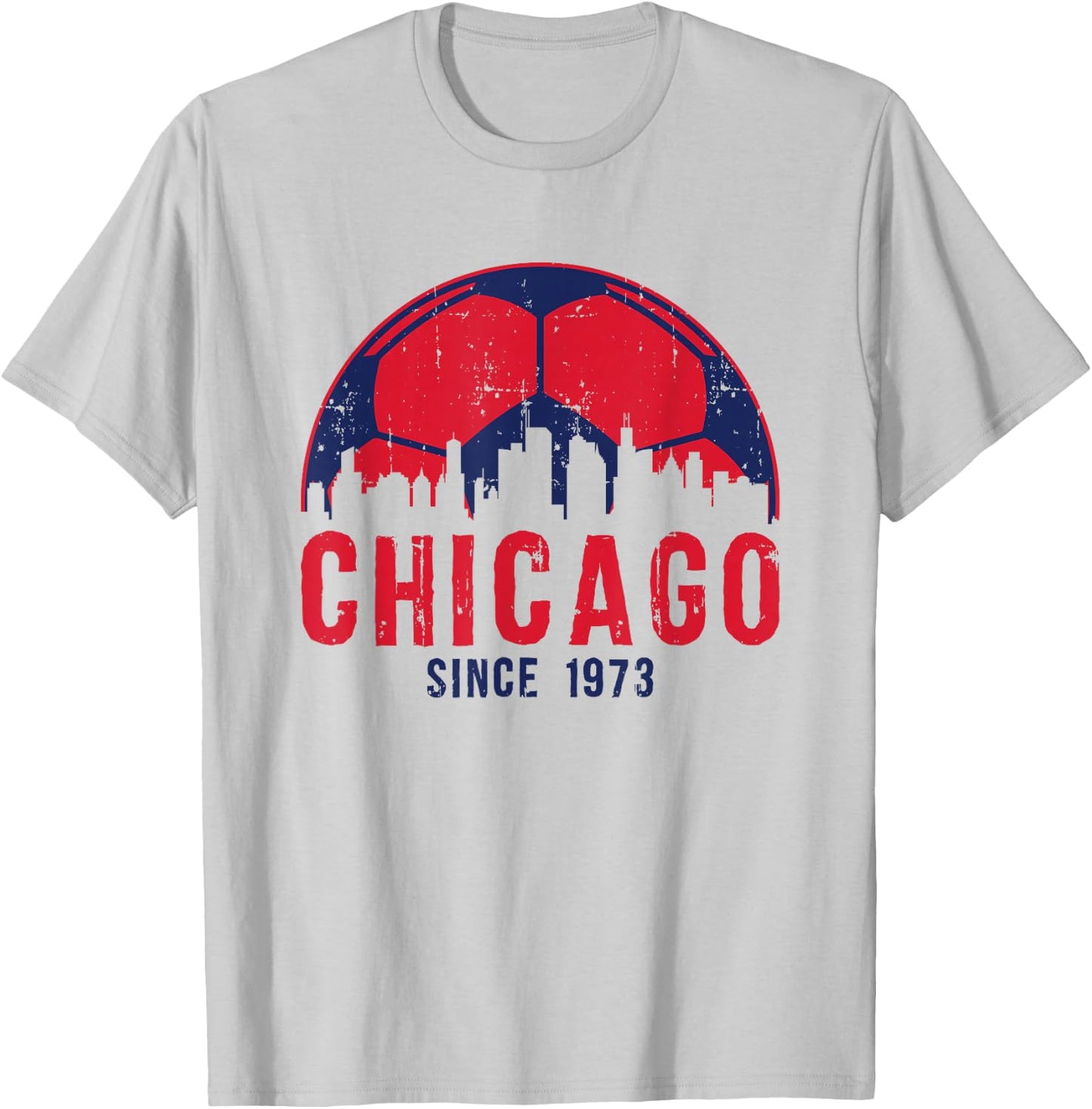Chicago Skyline Soccer FC Futbol Illinois T-Shirt - T-Shirt | Ash