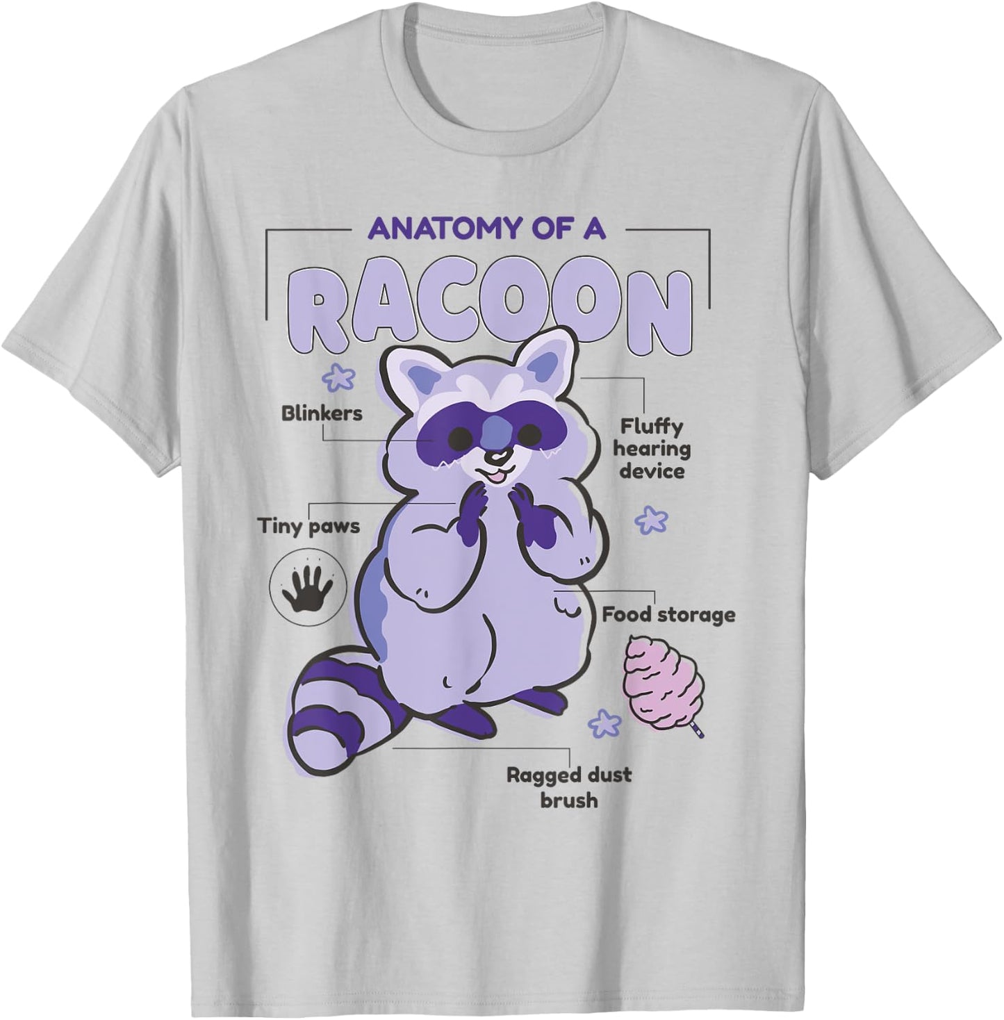 Anatomy Of A Racoon T-Shirt - T-Shirt | Ash