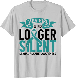 This Girl Is No Longer Silent Sexual Assault Awareness Month T-Shirt - T-Shirt | Ash