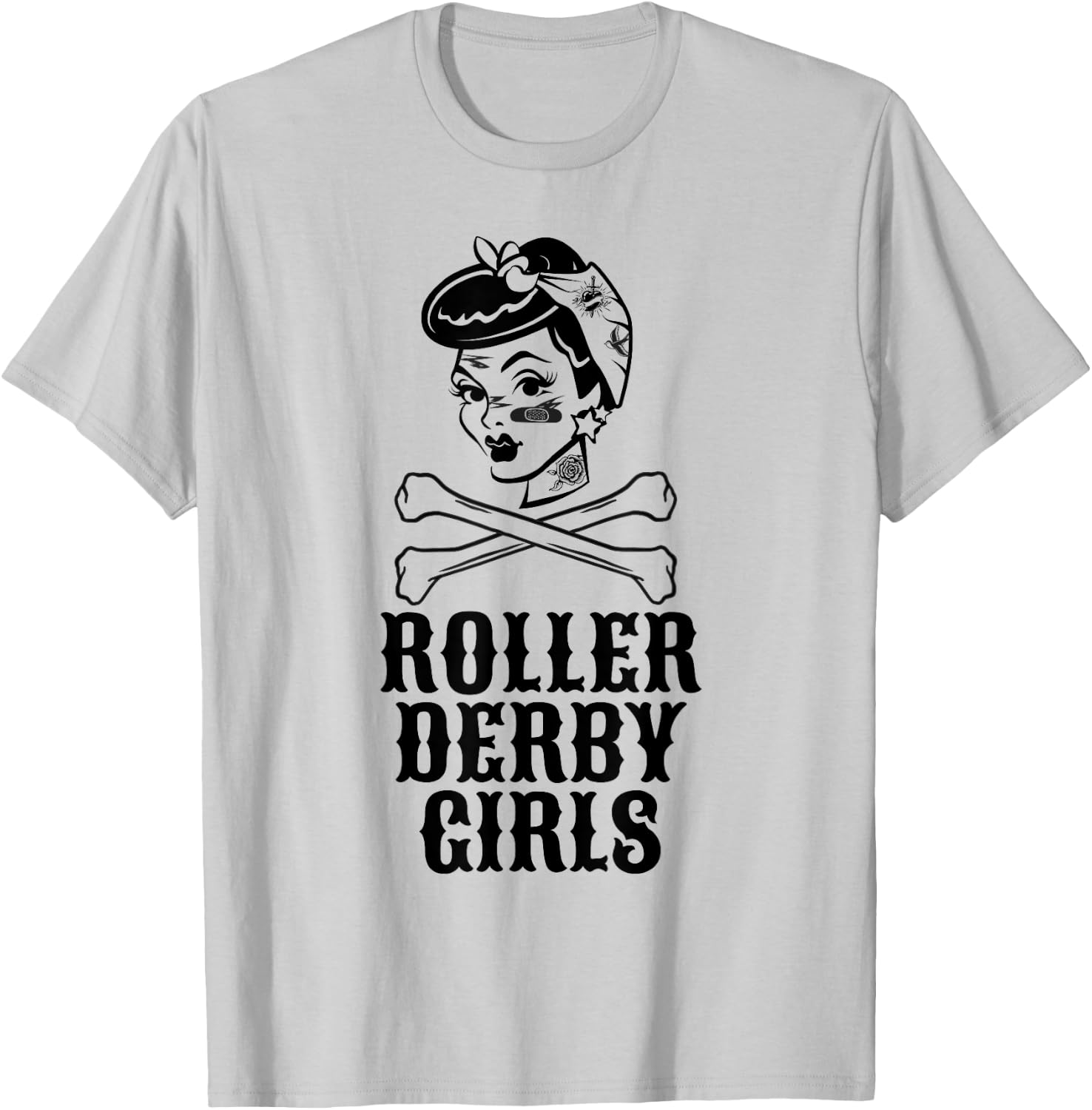 Roller Derby Girls Pinup Flat Track Roller Derby Shirt T-Shirt - T-Shirt | Ash