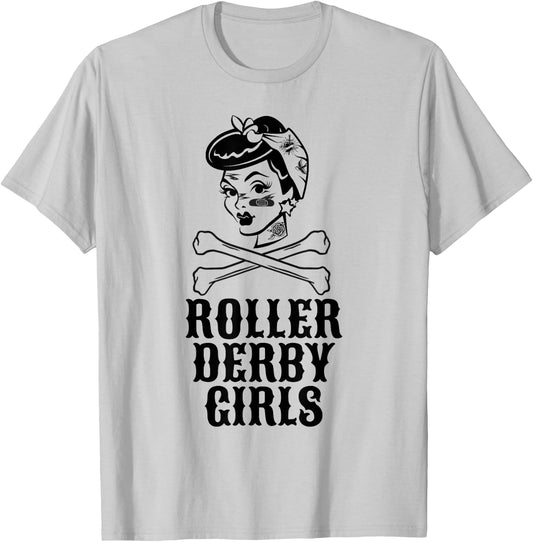Roller Derby Girls Pinup Flat Track Roller Derby Shirt T-Shirt - T-Shirt | Ash