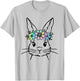 Cute Bunny Face Tie Dye Rabbit Easter Day Women Girls Kids T-Shirt - T-Shirt | Ash