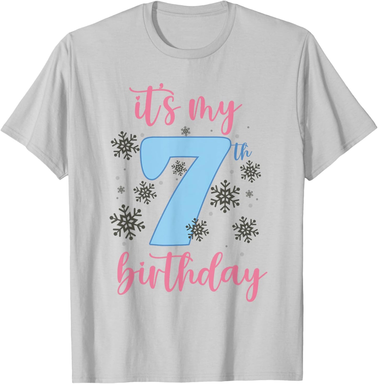 It's My 7th Birthday Snowflake Outfits For Toddler Girls T-Shirt - T-Shirt | Ash