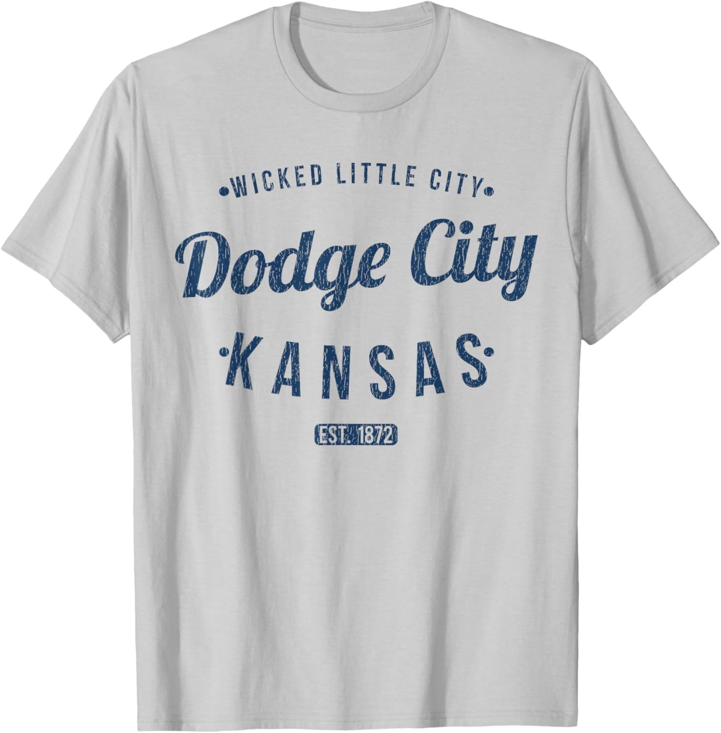 Dodge City Kansas Retro Vintage Souvenir KS Dodge City T-Shirt - T-Shirt | Ash