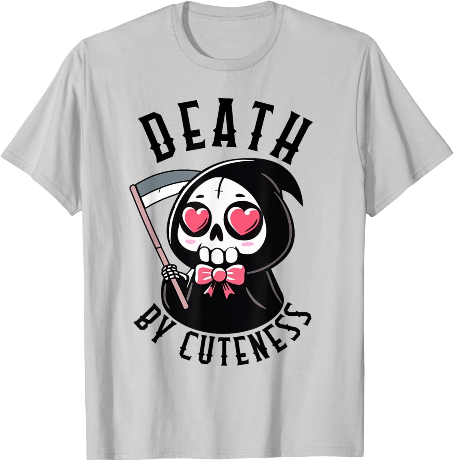 Death by Cuteness Grim Reaper Creepy Cute Pastel Goth T-Shirt - T-Shirt | Ash