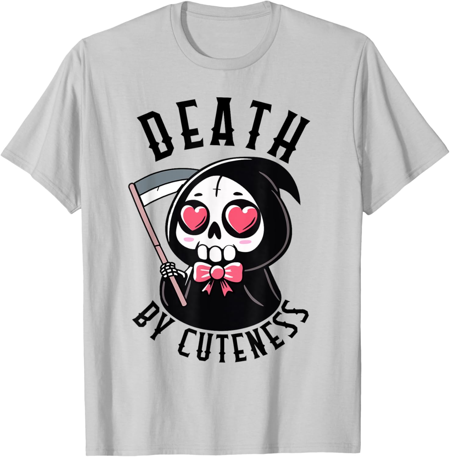 Death by Cuteness Grim Reaper Creepy Cute Pastel Goth T-Shirt - T-Shirt | Ash