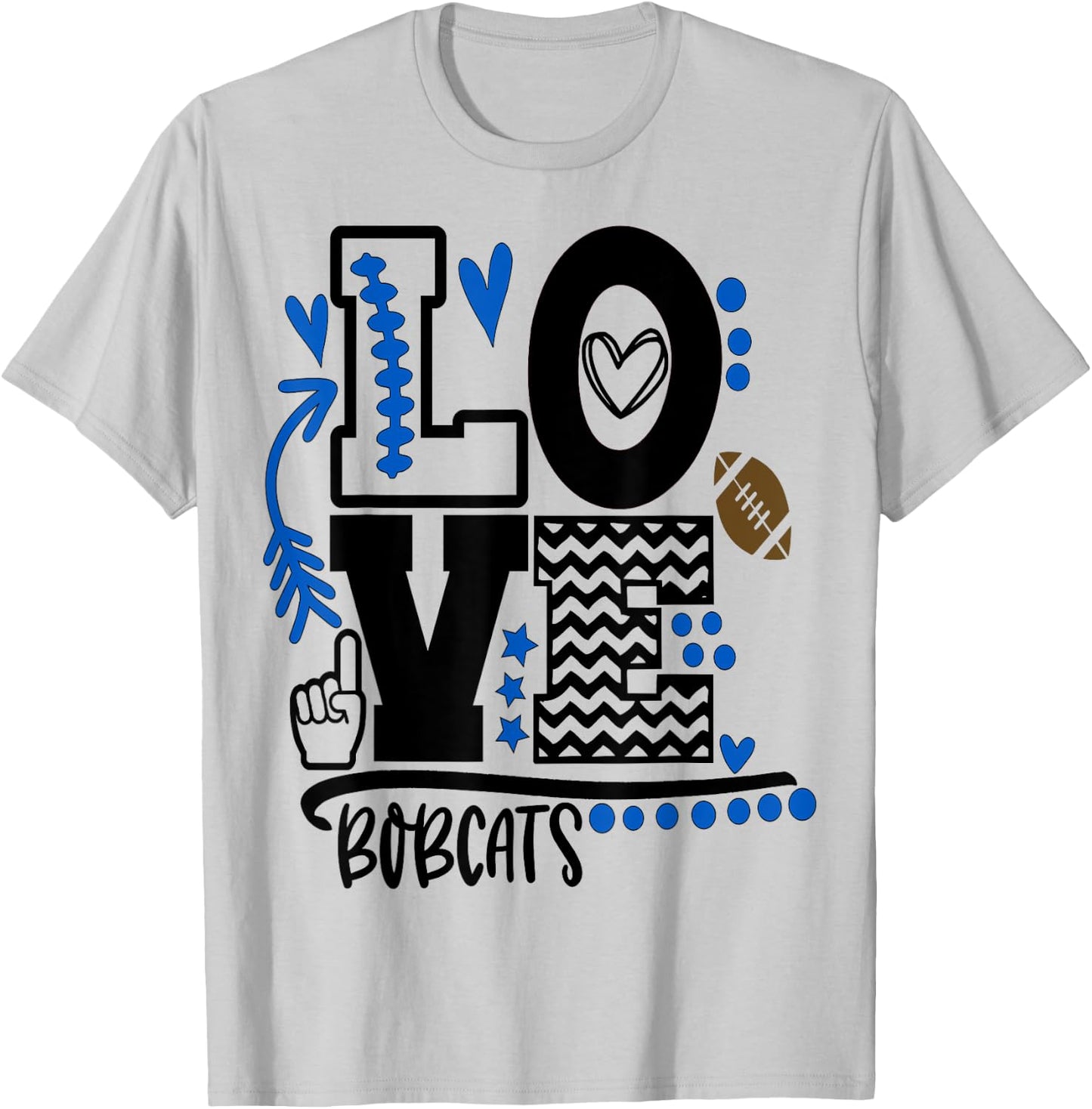 Football, bobcats, shirt, cats, mom, school spirit, t shirt T-Shirt - T-Shirt | Ash