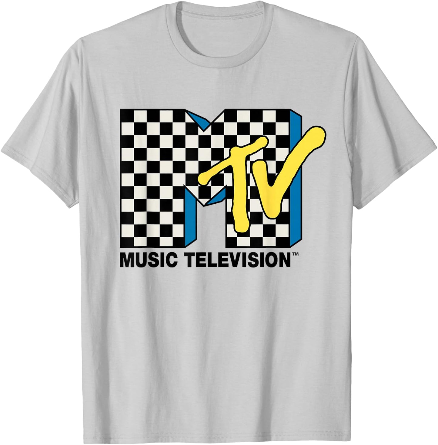 MTV Checker Logo T-Shirt - T-Shirt | Ash