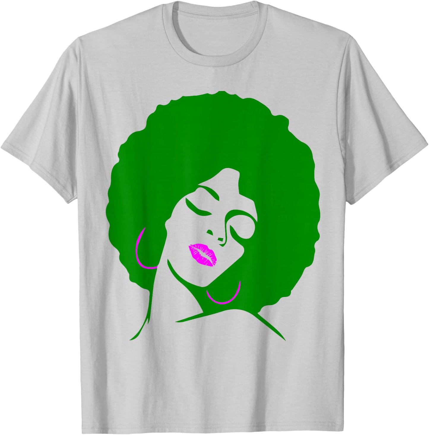 Afro Hair Woman with pink lips T-Shirt - T-Shirt | Ash