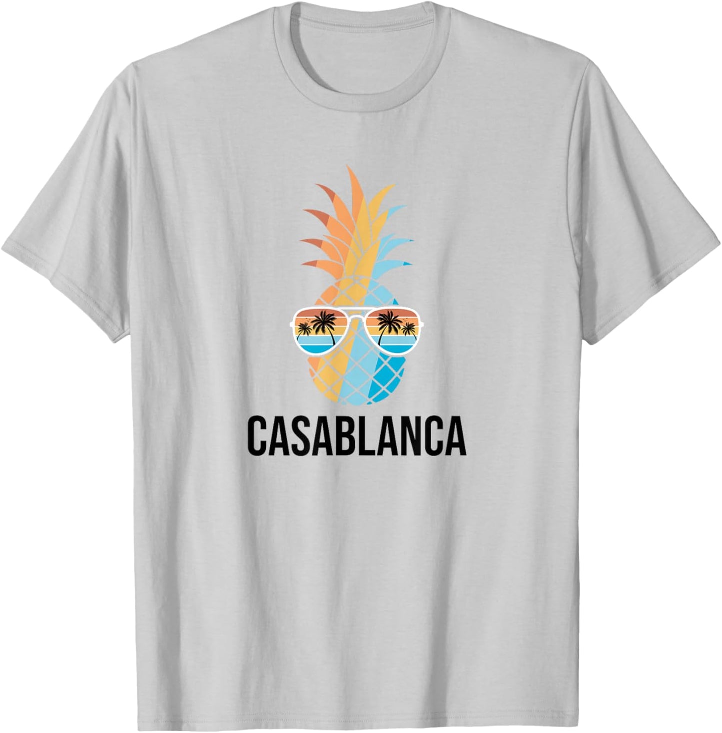 Casablanca Pineapple Sunglasses Holiday Vintage Souvenir T-Shirt - T-Shirt | Ash