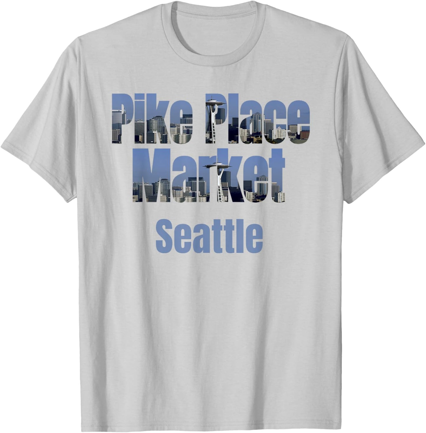 Seattle Skyline, Pike Place Market Neighborhood Shirt T-Shirt - T-Shirt | Ash