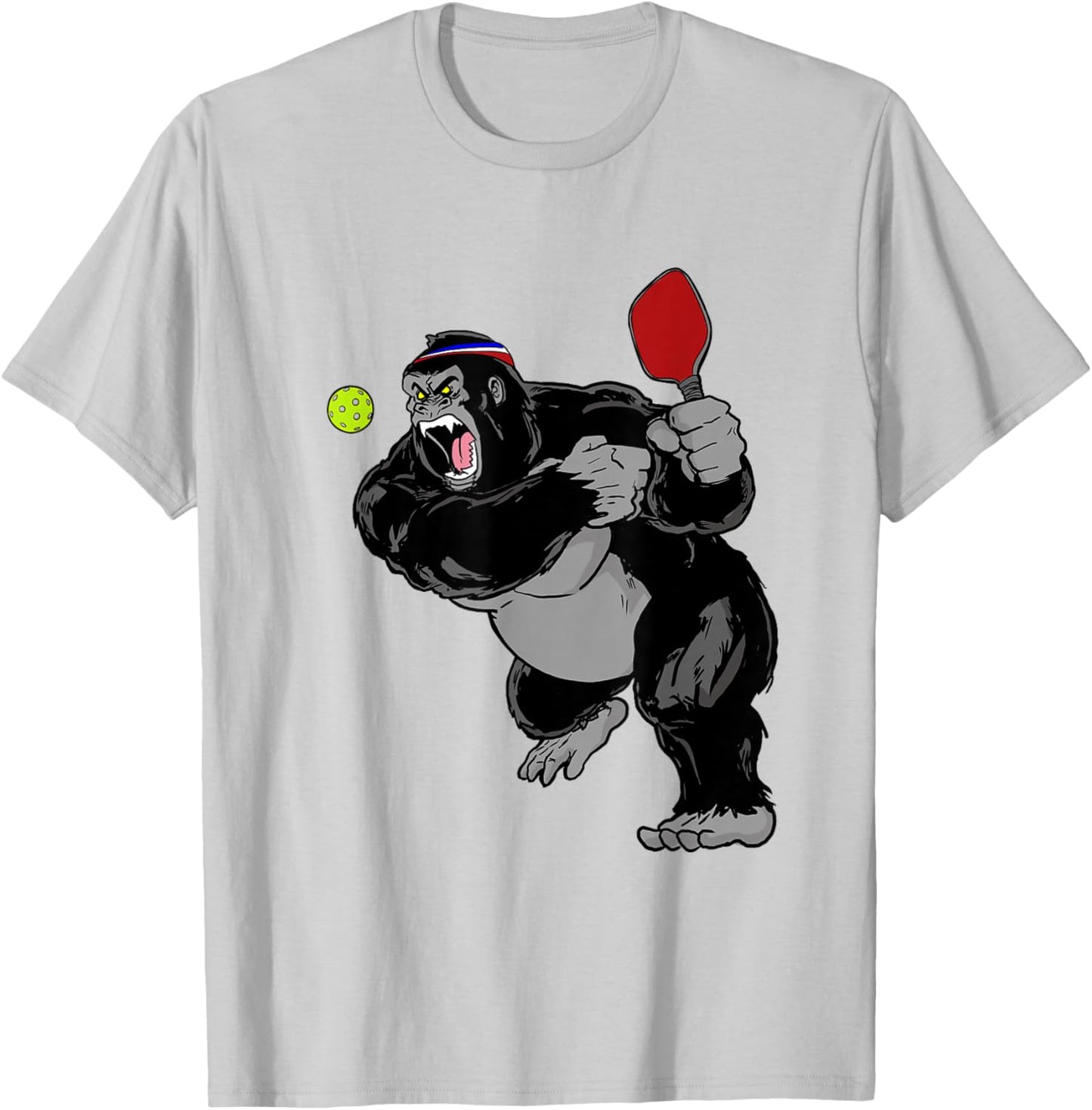 Pickleball King Dink Pickleball Gorilla T-Shirt - T-Shirt | Ash