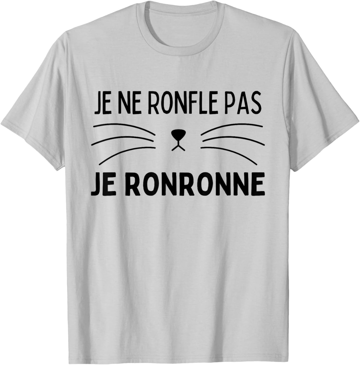 Je Ne Ronfle Pas Je Ronronne - Cat Nightshirt Pyjamas , white, S T-Shirt - T-Shirt | Ash