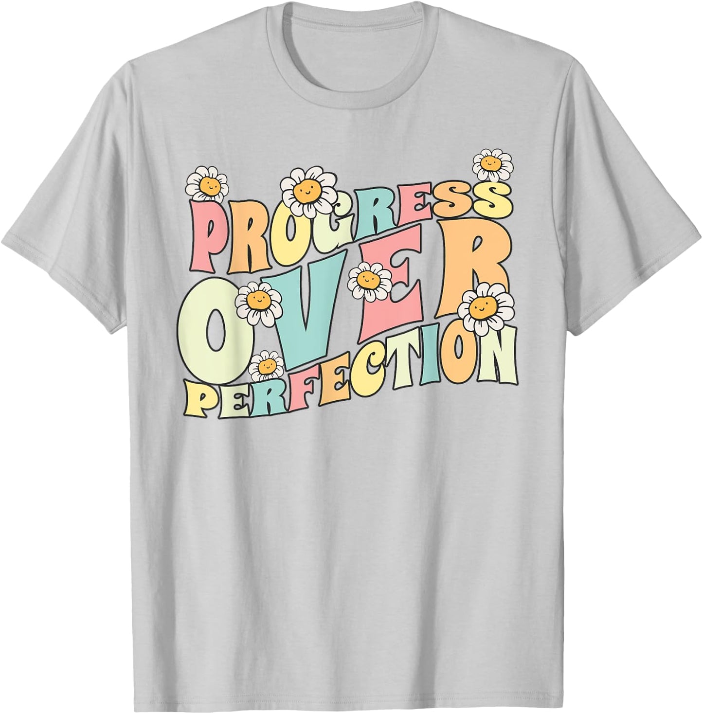 Progress Over Perfection Back to School Teacher and Kids T-Shirt - T-Shirt | Ash
