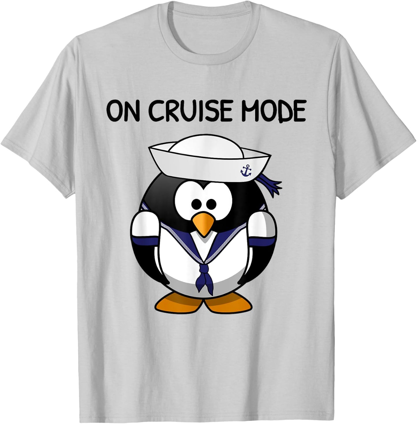 On Cruise Mode Cute Vacation Penguin T-Shirt - T-Shirt | Ash