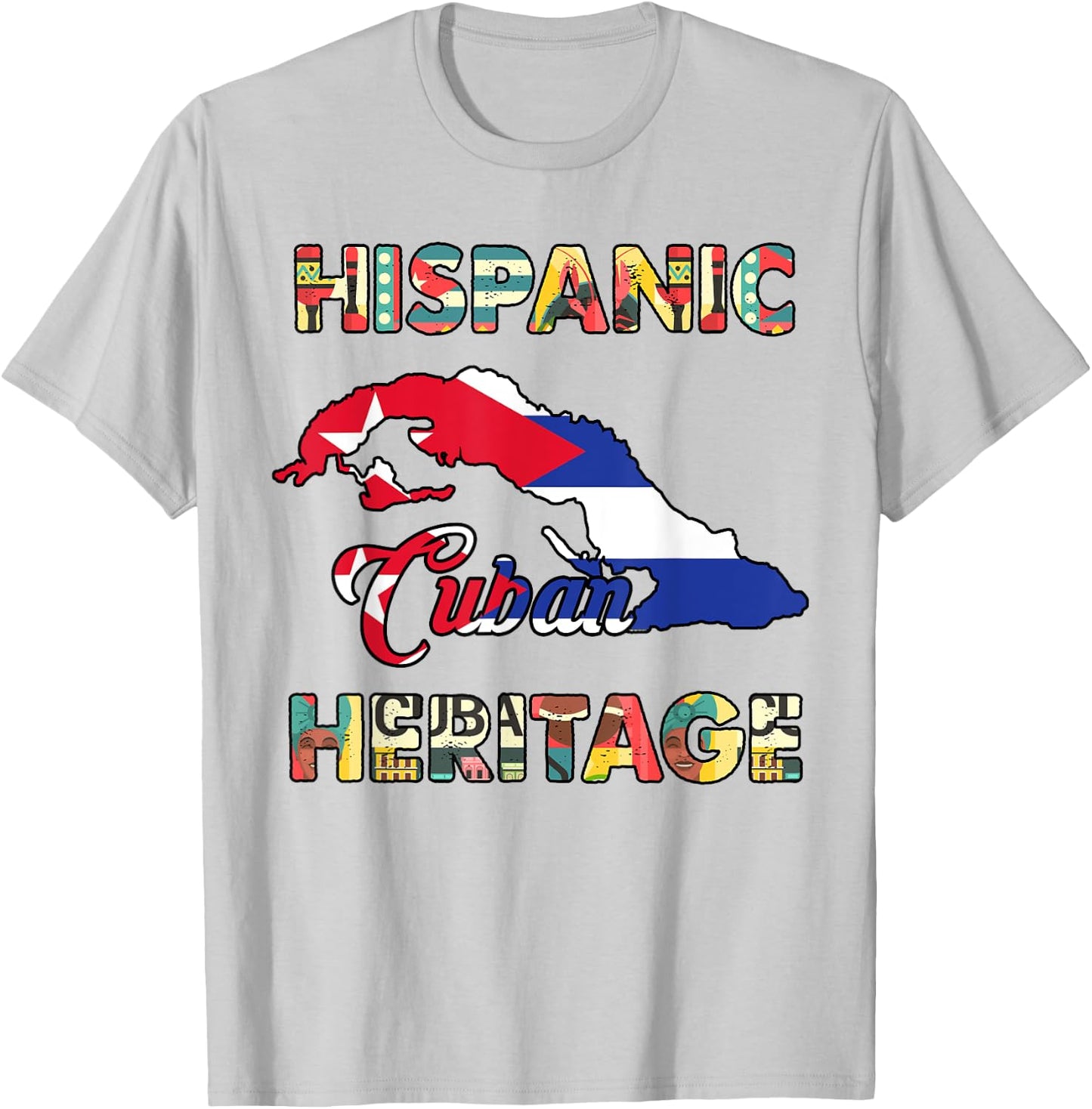 Cuba Hispanic Heritage Month Cuban Flag Men Women Cubanita T-Shirt - T-Shirt | Ash