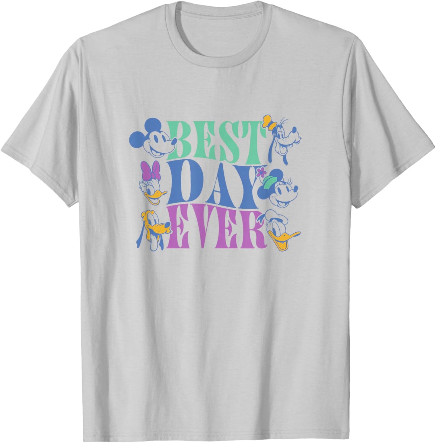 Disney Mickey and Friends Best Day Ever Vintage T-Shirt - T-Shirt | Ash